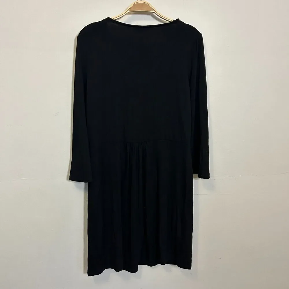 Boden Dress Black Fit & Flare Viscose Blend 10 Classic Work Office‎ Basic 10 - Picture 3 of 8